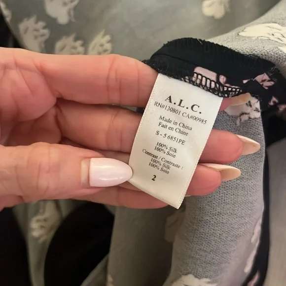 A.L.C. Eva silk floral dress size 2 - Picture 12 of 12